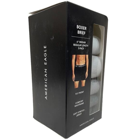 American Eagle 6" Boxer Brief 5-Pack Men’s Size Small AEO Underwear Soft Stretch - Picture 3 of 3